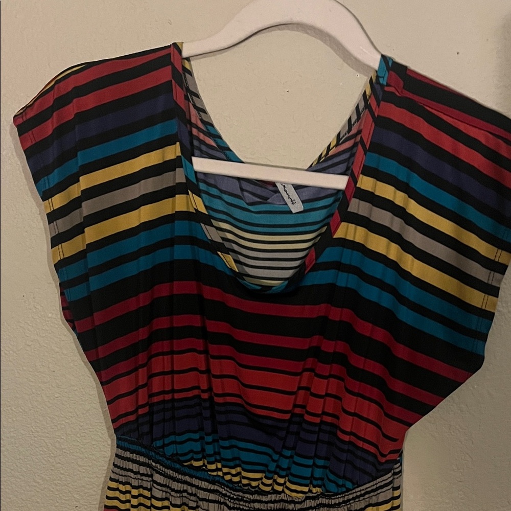 Colorful Striped Midi Dress